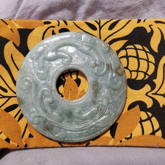 Vintage Green Jade Phoenix ExoticCarving